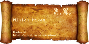 Minich Mikes névjegykártya